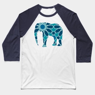 Elephant Silhouette with Pattern Baseball T-Shirt